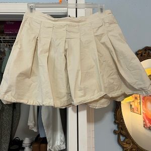 Khaki Pleated Skirt